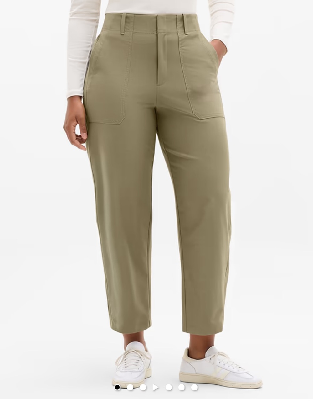 EUC Athleta Skyline High Rise Barrel Leg Pant. Size 6. Color is Olive Branch